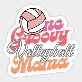 Groovy volleyball Mama Sticker